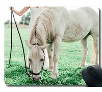 Customized Rubber Mousepad Mujer familia ganado con borde cosido