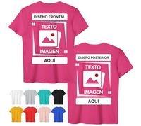 CustomSolo Camiseta Personalizada con Foto y Texto, Camisetas Personalizadas Unisex de Doble Cara para Mujer y Hombre, Regalos Personalizados, Logotipo Empresarial, Familia, Cumpleaños, 100% Algodón