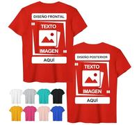 CustomSolo Camiseta Personalizada con Foto y Texto, Camisetas Personalizadas Unisex de Doble Cara para Mujer y Hombre, Regalos Personalizados, Cumpleaños, Logotipo Empresarial, Familia, 100% Algodón
