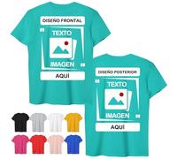 CustomSolo Camiseta Personalizada con Foto y Texto, Camisetas Personalizadas Unisex de Doble Cara para Hombre y Mujer, Regalos Personalizados, Cumpleaños, Familia, Logotipo Empresarial, 100% Algodón