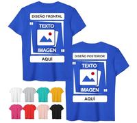CustomSolo Camiseta Personalizada con Foto y Texto, Camisetas Personalizadas Unisex de Doble Cara para Hombre y Mujer, Regalos Personalizados, Familia, Logotipo Empresarial, Cumpleaños, 100% Algodón