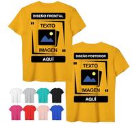 CustomSolo Camiseta Personalizada con Foto y Texto, Camisetas Personalizadas Unisex de Doble Cara para Mujer y Hombre, Regalos Personalizados, Cumpleaños, Familia, Logotipo Empresarial, 100% Algodón