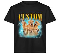 CustomSolo Camiseta Personalizada para Amantes de Mascotas, Diseño con Huellas y Nombre de Tu Animal, Regalo Personalizado para Dueños de Perros/Gatos, Camiseta Personalizable 100% Algodón