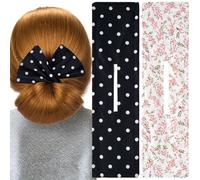 CustomyLife 2 unidades de moños para el pelo, color negro y rosa, flexible, rizador de pelo francés, accesorios para mujer, largo, grueso, fino y corto