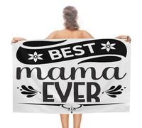CustonCares Best Mama Ever - Toalla de playa de 31 x 51 pulgadas, no encoge, prelavada, a prueba de arena, toalla de baño para adultos, toallas de piscina de viaje