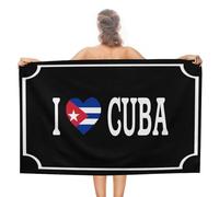 CustonCares I Love Cuba - Toalla de playa sin arena, resistente a la decoloración, suave, toalla de baño de granja con bandera mundial mundial, toallas de viaje y natación, 31 x 51 pulgadas, para