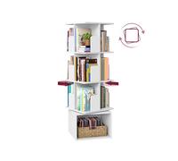 Custos Colección - Estantería Giratoria de 4 Niveles 40 x 40 x 124,6 cm Blanco Nube