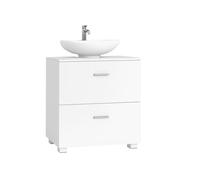 VASAGLE Custos Collection - Mueble Bajo Lavabo Móvil con 2 Amplios Cajones, Patas Altas, Apto para Varios Lavabos, 30 x 60 x 63,8 cm, Blanco Nube BBK521WB01