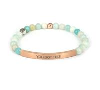 cusurlove Pulsera cristiana inspiradora para mujer, chapada en oro de 18 quilates, joyería con versículos de la Biblia con cuentas de amazonita, regalo de fe religiosa para mamá, hija, hermana, amiga