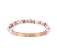 cusurlove Pulseras inspiradoras para mujer, chapadas en oro de 18 quilates, joyería cristiana con versículo bíblico, regalo religioso de oración de Jesús para mamá, hermana, amiga, Medio, Acero