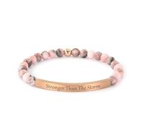 cusurlove Pulseras inspiradoras para mujer, chapadas en oro de 18 quilates, joyería cristiana con versículo bíblico, regalo religioso de oración de Jesús para mamá, hermana, amiga, Medio, Acero