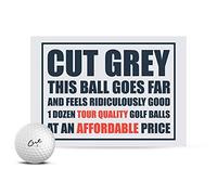 Cut Grey - Pelotas de Golf, 3 Piezas de uretano (una docena), Color Blanco