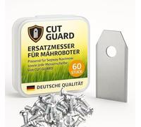 CUT GUARD 60 cuchillas de repuesto de alta calidad para robot cortacésped, 35 x 18 x 0,8 mm, compatible con Segway Navimow, Gardena con tornillos, cuchillas de repuesto universales, juego de cuchillos