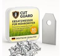 CUT GUARD 60 cuchillas de repuesto de alta calidad para robot cortacésped 35 x 18 x 0,8 mm - Compatible con Segway Navimow, Husqvarna, Gardena con tornillos - Cuchillas de repuesto universales - Robot
