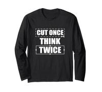 Cut Once Think Twice Edición de película Divertida para un Editor de Video Manga Larga