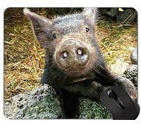 Cut Pig Mousepad, Jeju Island Alfombrilla de ratón con bordes cosidos