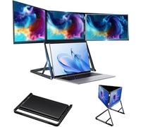 CUTANGELAR 15,6" Bärbar, Trippelfällbar Skärm För Laptop, Skärmförlängare Lapt-op, FHD 1080P IPS Hopfällbar Trippelskärm, Kompatibel Med 12-18,5 Tums Lap-Top, För Mac/Windows/Linux
