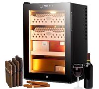 CUTANGELAR Armario para añejar puros de cedro español: control preciso de temperatura, diseño compacto, capacidad para 300 puros o 200 + 4 botellas de vino, funcionamiento sin escarcha.(Cigarcabinet)