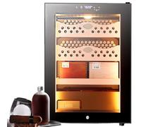 CUTANGELAR Humidor de puros premium de 50 l, electrónico, con control preciso de temperatura y humedad (±1 °C), capacidad para 300 puros, estantes de cedro español, bajo consumo (70 W)(Cigarcabinet)