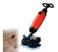 CUTANGELAR Lavadora De Suelos Eléctrica, Máquina Fregadora De Empuje Manual, Función Tres En Uno Fregar Lavar Secar, Cuerpo Giratorio 360°, Velocidad 0-350 RPM, para Naves Industriales(Red)