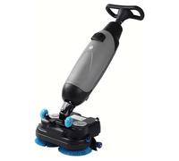 CUTANGELAR Lavadora De Suelos Eléctrica, Máquina Fregadora De Empuje Manual, Función Tres En Uno Fregar Lavar Secar, Cuerpo Giratorio 360°, Velocidad 0-350 RPM, para Naves Industriales(Gray)