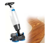 CUTANGELAR Lavadora De Suelos Eléctrica, Máquina Fregadora De Empuje Manual, Función Tres En Uno Fregar Lavar Secar, Cuerpo Giratorio 360°, Velocidad 0-350 RPM, para Naves Industriales(White)