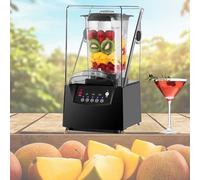 CUTANGELAR Licuadora comercial de 2200 W con caja acústica, 17 000 RPM, 5 velocidades preestablecidas, ideal para preparar batidos y jugos, ideal para bares de jugos y heladerías.