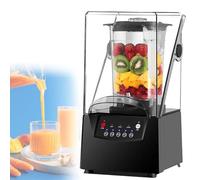 CUTANGELAR Licuadora comercial de 2200 W con tapa antirruido: tritura hasta 10 frutas o frutos secos congelados, capacidad de 2 L, base antigolpes, licuadora industrial ideal para panaderías.
