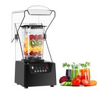 CUTANGELAR Licuadora de café silenciosa de 2200 W, hielo instantáneo triturado, capacidad de 2 L (5 porciones), material de PC y ABS, con tapa de seguridad, equipo profesional para batidos y jugos.