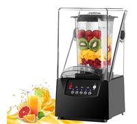CUTANGELAR Licuadora silenciosa de 2200 W para batidos y zumos: tapa insonorizada, 5 programas automáticos, diseño compacto (20 cm de ancho), licuadora fácil de limpiar.