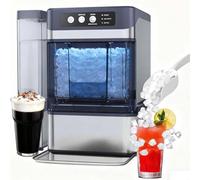 CUTANGELAR Máquina De Hielo Comercial, Fabricador De Hielo Nugget Para Encimera. Listo En 5-8 Minutos Con Tanque Lateral De 3l, Hielo Pelet Suave Y Masticable Ideal Para Cócteles Y Café Helado.
