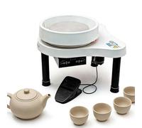 CUTANGELAR Máquina De Modelado De Cerámica De 200 W Con Kit De Herramientas. Cuenta Con Un Plato Giratorio De 32 Cm Y Un Cuenco Lavable Desmontable. El Torno Eléctrico De Cerámica Facilita(White)