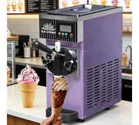 CUTANGELAR Máquina Para Hacer Helados Cremosos Con Autolimpieza, Tanque De 2,5 L Y Cilindro De 1 L, Rendimiento De 4-5 L/h, Para Supermercados, Cafeterías Y Bares.(Purple)
