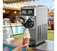 CUTANGELAR Máquina Para Hacer Helados Cremosos De Mostrador De 450 W Con Tanque De 2,5 L. Rendimiento De Dispensación Continua De 4-5 L/h, Ideal Para Cafeterías Y Restaurantes Concurridos.(Gray)