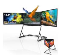 CUTANGELAR Monitor Extensor De Pantalla para Portátil, Monitor Plegable De 15,6" para Portátil, Pa-ntalla IPS Full HD 1080p, Triple Pantall-a Compatible con Mac/Windows/Linux para Trabajar, Jugar