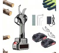 CUTANGELAR Poda Eléctrica Inalámbrica, Tijeras de Podar con Pértiga de Extensión Diámetro Corte 3 Pulgadas, Motor sin Escobillas Pantalla LCD y Interruptor Seguridad(With pole)