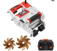 CUTANGELAR Ranuradora eléctrica para ranurar paredes con cuchillas de 25 mm y 35 mm, máquina cortadora de paredes de hormigón con caja de herramientas para ladrillos rojos y ladrillos(Red)