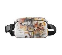 Cutaway Diagram Rockets - Riñonera de moda para mujeres, hombres y adolescentes, mini bandolera para ir de compras, Dream Catchers Tribal Wolf Small Western Town, 1 size