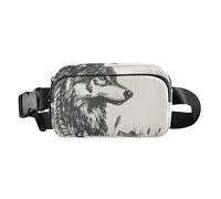 Cutaway Diagram Rockets - Riñonera de moda para mujeres, hombres y adolescentes, mini bandolera para ir de compras, Plumas Tribal Wolf Small Western Town, 1 size