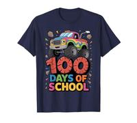 Cute 100 Days of School Cute Monster Truck Design Kids Boy Camiseta