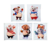 Cute 3D Belly Stickers, 5 Pieces Fun Soft Kids Toys, Cartoon Animal Decals for Textbooks Pencil Cases Tablets Water Cups Preschool School Classroom