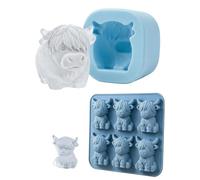 Cute 3D Cow Silicone Ice Cubes Tray, Large Silicone Food Grade Baking Mould For Cakes, Fudge, Fondant, Dessert, Mousse, Cupcake, Chocolate, Home, Daily, Heat Resistant And Flexible