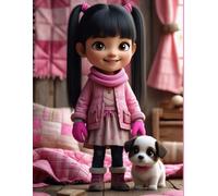 Cute 3D Girl & Puppy School Notebook for Students: Perfect for Daily Notes, Ideas, Study Organization and Gifts for Kids and Teens