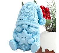 Cute 3D Printed Star-Shaped Gnome Statue With Knitted Hat - Christmas Ornam