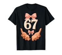 Cute 67 Meme Coquette Art Bow Six Seven 6 7 Funny for Girls Camiseta