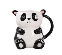 Cute Adoramals White Panda Head Ceramic Shaped Tea Coffee Mug - Funny Home Accessories Cute for Girlfriend - Large Mugs for Men Women Hot Drinks Cups Presents Secret Santa Gift Cup Set