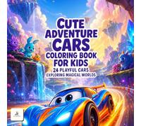 Cute Adventure Cars Coloring Book for Kids: 24 Fun and Easy Cartoon Vehicle Adventures Featuring Race Cars, Monster Trucks, Fire Engines, Construction ... Magical Worlds for Boys and Girls Ages 3-8