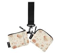 Cute Aliens Head White_3 - Monedero doble para tarjetas de crédito, delgado, desmontable, con bolsillo con cremallera, para hombres y mujeres, 2 unidades, Varios colores, 4.13"(L) x 3.5"(W), Accesorio