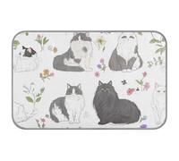 Cute American Curl Cats - Cama refrescante para perro de verano, color blanco, 38 x 23 pulgadas, alfombrilla de refrigeración para conejos, tapete suave para perros, talla M