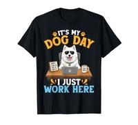 Cute American Eskimo Boss It's My Dog Day I Just Work Here Camiseta